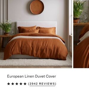 Elegant Terracotta Linen Duvet Cover